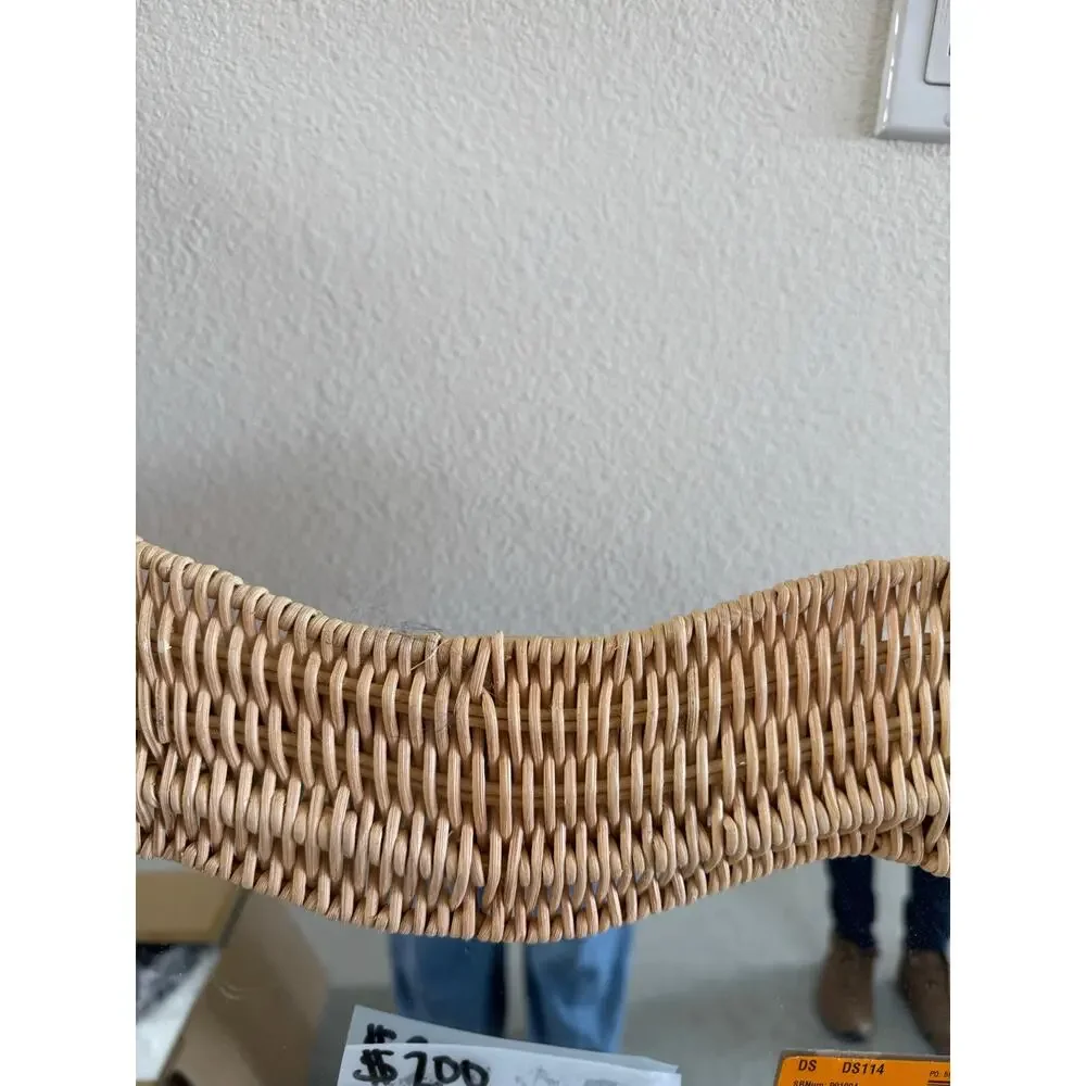 Bali & Pari Hasana Rattan Accent Wall Mirror natural handwoven scalloped frame